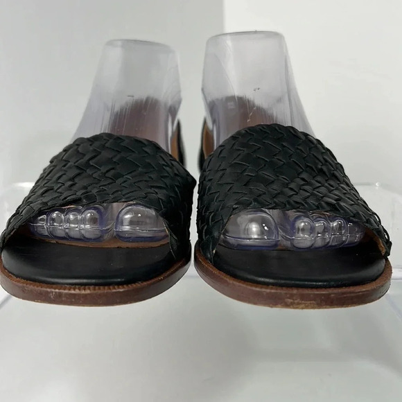 Madewell The Kinsley D'Orsay Flat in Woven Leather Open Round Toe Size 7.5 Black - Picture 5 of 15